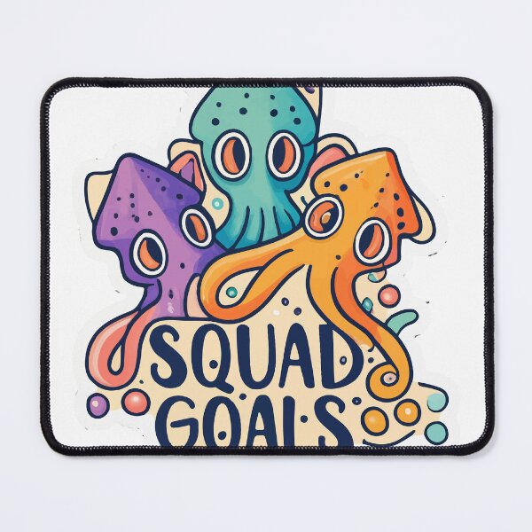 Item preview, Colorful Squid Squad Goals Watercolor Art designed and sold by NiftyWrx.