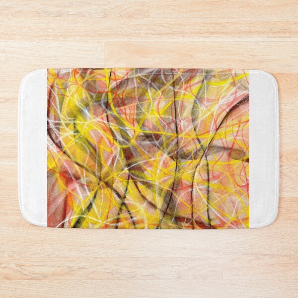 Item preview, Copy of Yellow Manic: Abstract Hand Painted Artwork Green Background with Yellow, Pink, and Black   designed and sold by Bridie  OBrien.