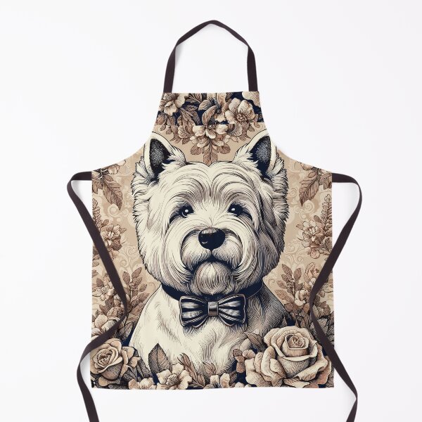 Item preview, West Highland Terrier Retro Vintage Aesthetic Floral Dog Art designed and sold by ElegantCat.