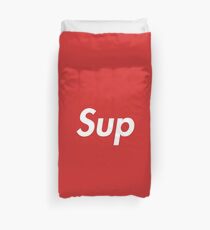 Sup red and white hype Duvet Cover