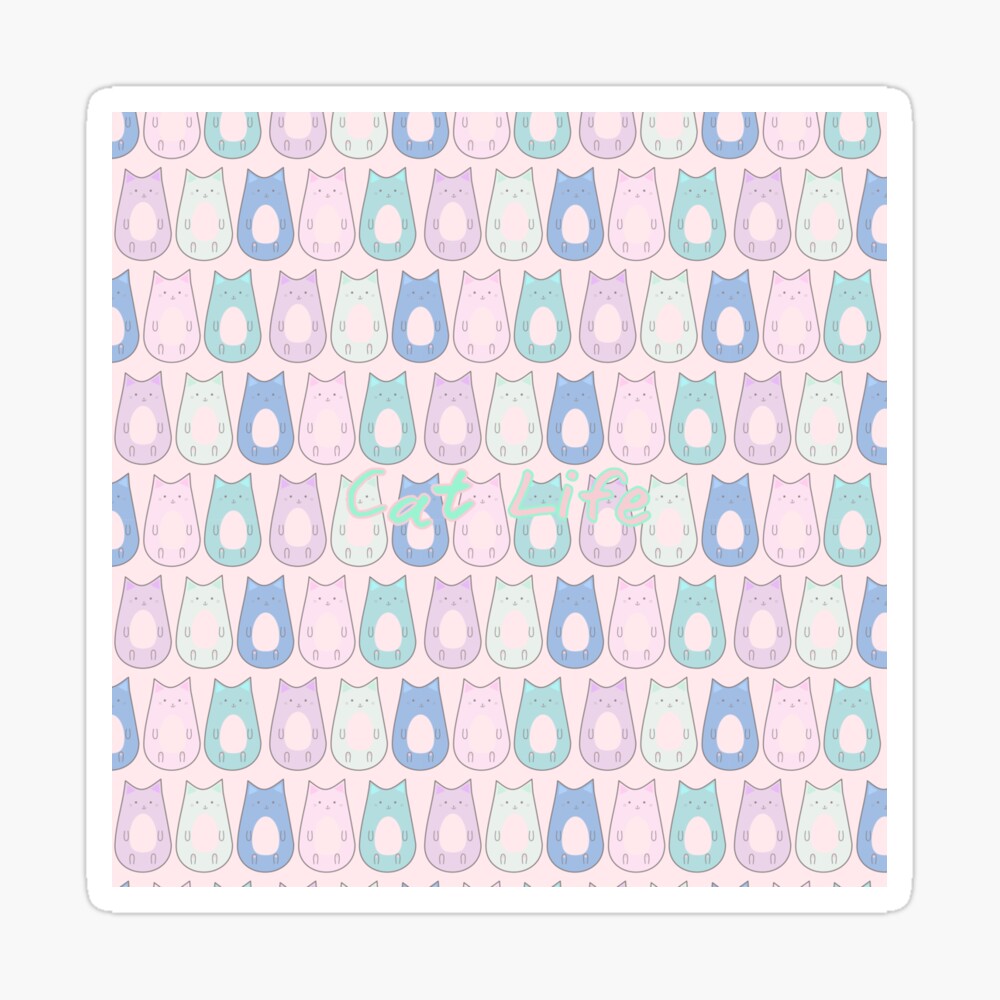 Kawaii Chubby Cats Cat Life Colorful Pattern Wallpaper Iphone Case Cover By Susurrationstud Redbubble