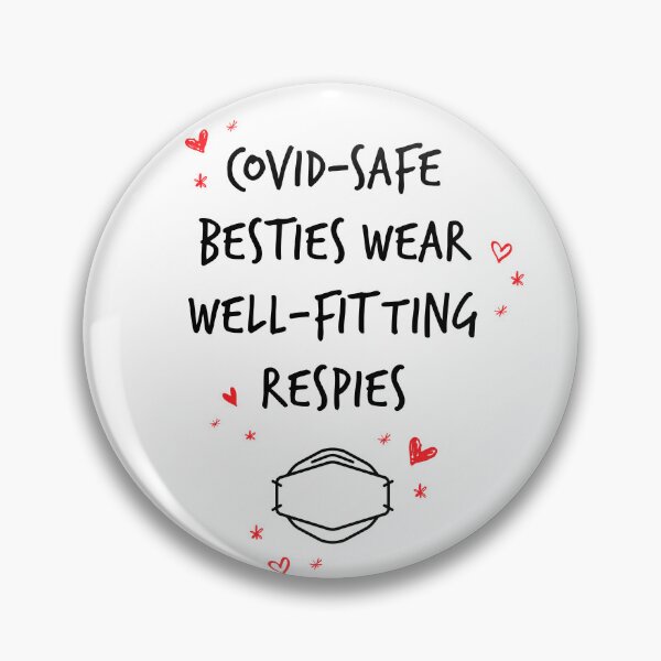 Item preview, COVID-Safe Besties Wear Well-Fitting Respies (red doodles) designed and sold by sarahwlongcovid.