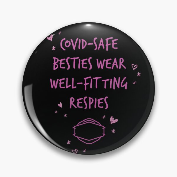 Item preview, COVID-Safe Besties Wear Well-Fitting Respies (purple text and doodles) designed and sold by sarahwlongcovid.