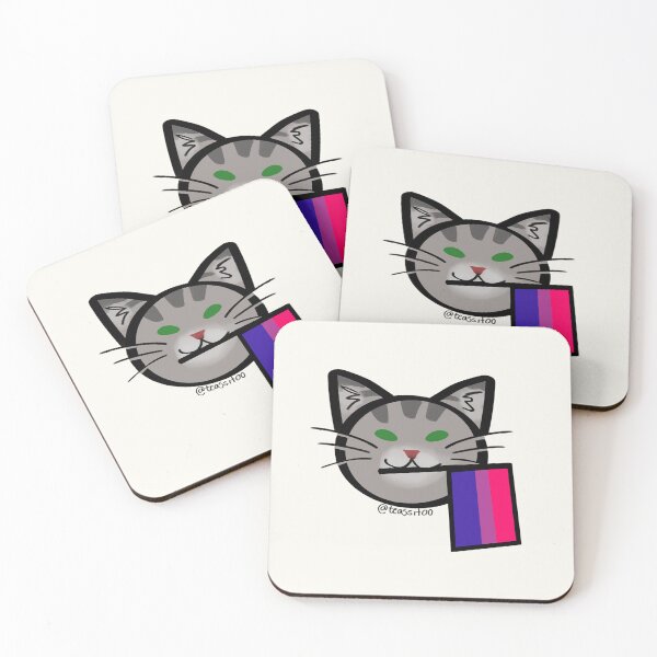 Item preview,  Cat with Bi pride flag designed and sold by Teassitoo.