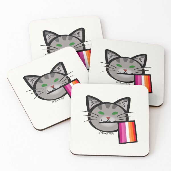 Item preview, Cat with lesbian pride flag designed and sold by Teassitoo.