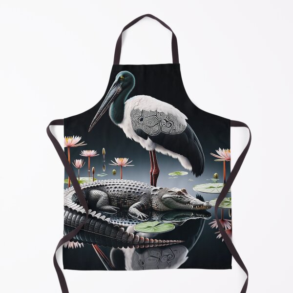Item preview, "Kakadu's Tranquil Encounter: Jabiru and Crocodile" designed and sold by Peter Keepence.