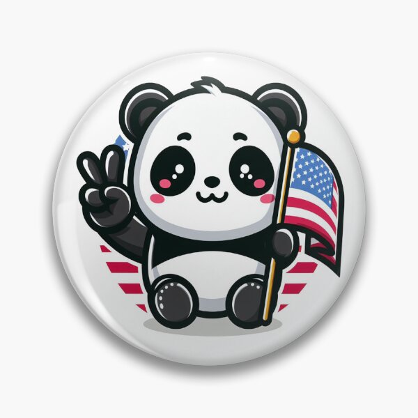 Item preview, Panda Pride: Cute Panda with Flag designed and sold by maheart83.