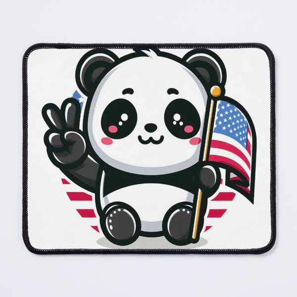 Item preview, Panda Pride: Cute Panda with Flag designed and sold by maheart83.