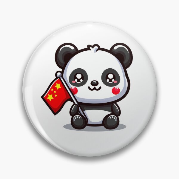 Item preview, A Cute Little Panda With A Chinese Flag designed and sold by maheart83.