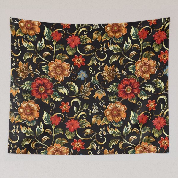 Item preview, Gold and Red Floral Surface Pattern, Floral All Over Pattern, Flowers Pattern Beautiful designed and sold by Apkdesigner.
