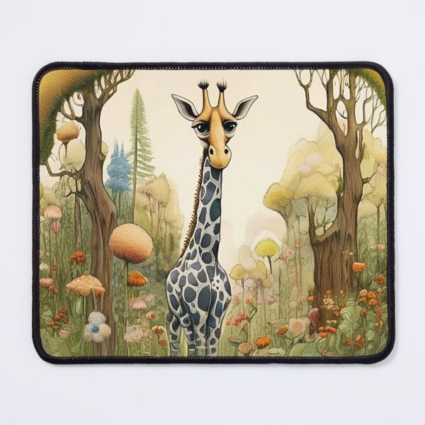 Item preview, Cute, little giraffe on a spring walk. A small vintage portrait with an art deco touch. designed and sold by SaraSumi.