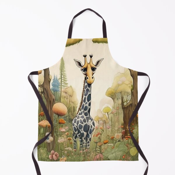 Item preview, Cute, little giraffe on a spring walk. A small vintage portrait with an art deco touch. designed and sold by SaraSumi.