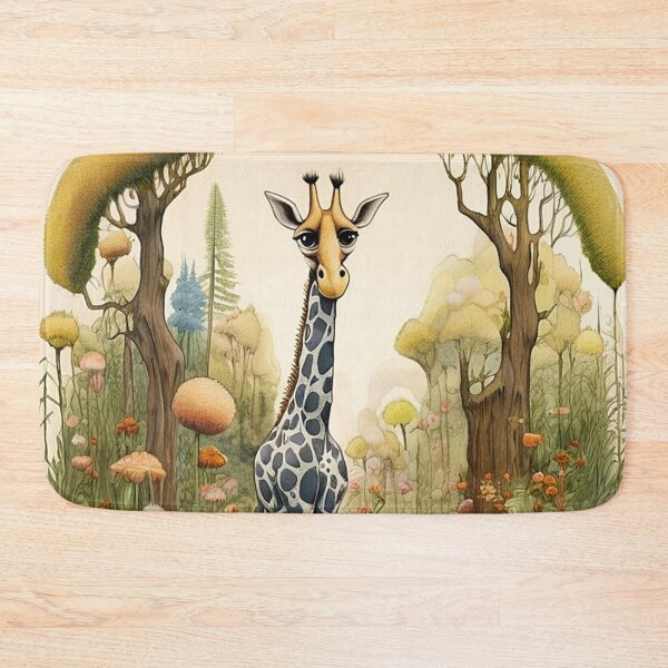Item preview, Cute, little giraffe on a spring walk. A small vintage portrait with an art deco touch. designed and sold by SaraSumi.