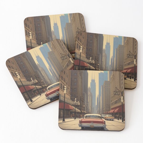 Item preview, 004 Vintage Chicago Travel Poster Design designed and sold by Alexis Art Collection.