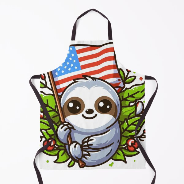 Item preview, Sloth with USA Flag designed and sold by maheart83.