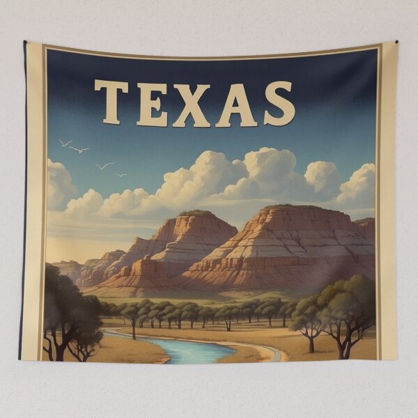 Item preview, 001 Vintage Texas Travel Poster Design designed and sold by Alexis Art Collection.