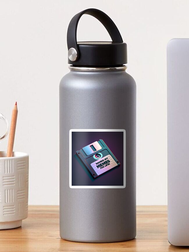 Thumbnail 1 of 3, Sticker, eek and Modern Floppy Disk: A Nostalgic Blend of Past and Present designed and sold by TeeMugs3.