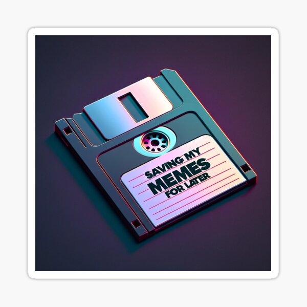 eek and Modern Floppy Disk: A Nostalgic Blend of Past and Present Sticker