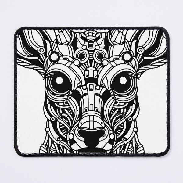 Item preview, Ciervo Biomecánico: Una Obra Gráfica Futurista Avanzada con Patrones de Líneas Abstractas designed and sold by Amanda-S-Olsen.