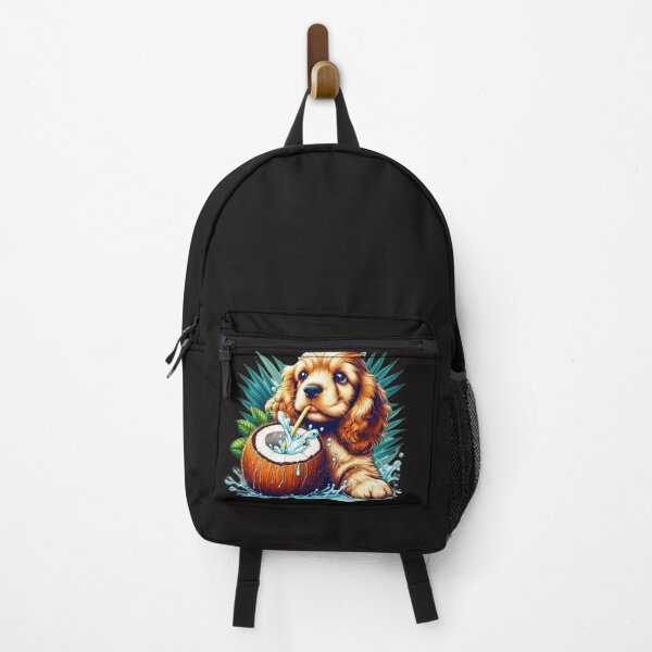 Item preview, Cocker dog drinking coconut juice. designed and sold by moni0490.