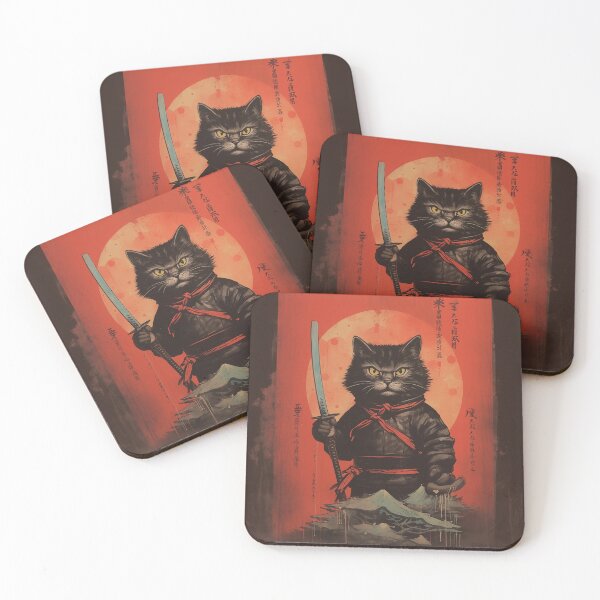 Item preview, JOTOHEI - DARK FANTASY JAPANESE ART STYLE SAMURAI CAT designed and sold by VistaThreadsCo.