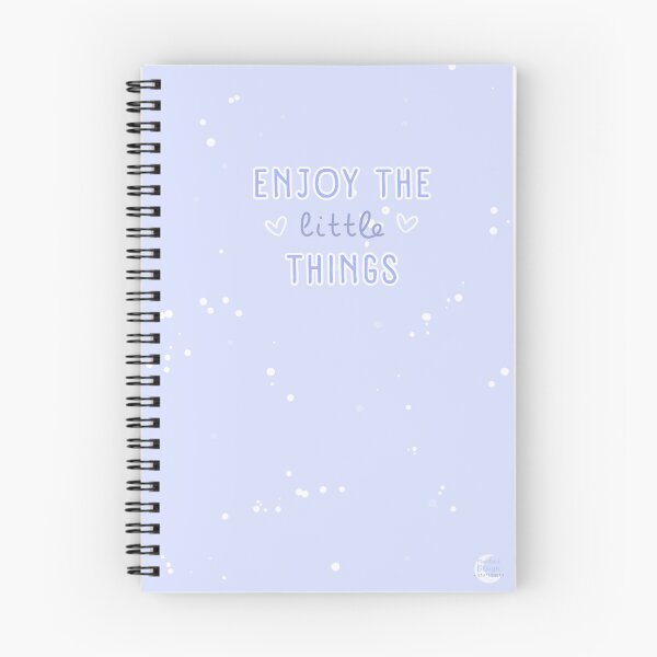 Item preview, enjoy the little things - blue and white notebook - mds designed and sold by mdstationery.