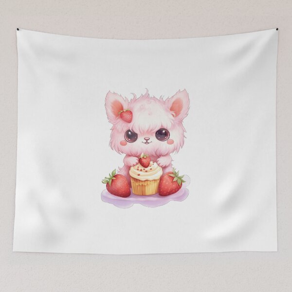 Item preview, Little Monster with Strawberry Cupcakes designed and sold by Pakkard17.