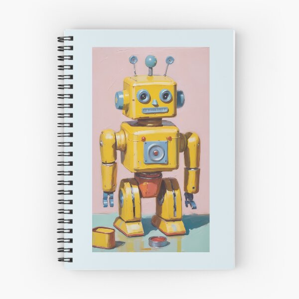 Item preview, Painting of a tin toy robot designed and sold by Working-Woman.