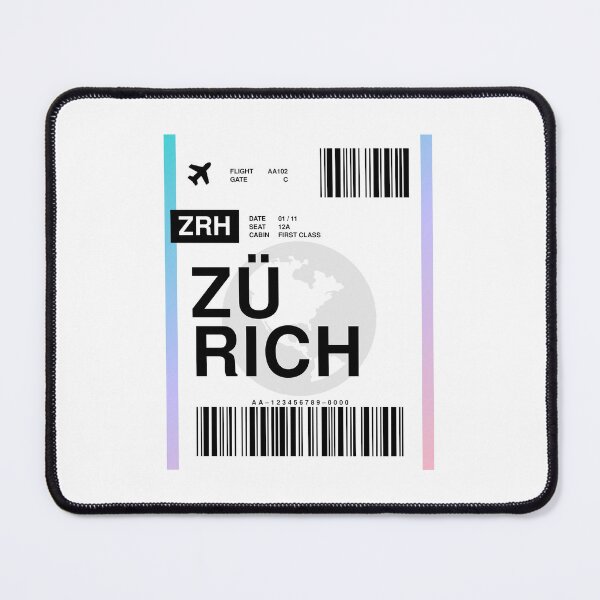Item preview, Zurich Boarding Pass designed and sold by RabbitK.