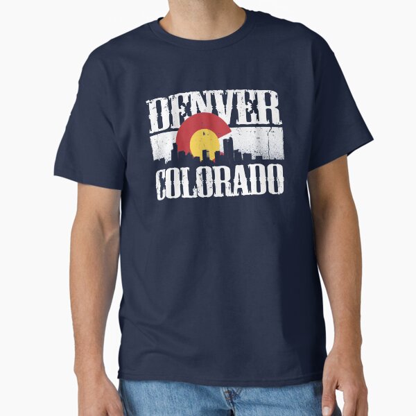 Item preview, Denver Colorado Skyline with Colorado Flag designed and sold by EddieBalevo.