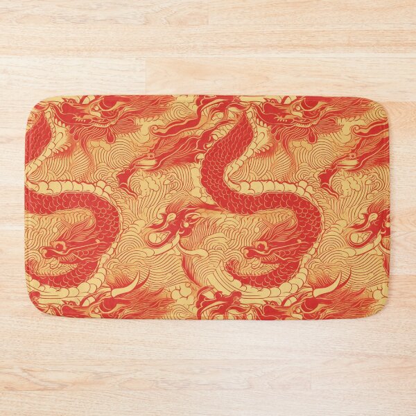 Item preview, Pattern Gold and Red Chinese Dragon Abstract Pattern designed and sold by EmilyFNM3D.