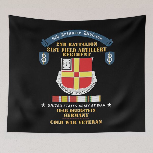 Item preview, 8th Infantry Division Scroll - 2nd Bn, 81st Field Artillery Regiment - Idar Oberstein Germany - Cold War Vet w COLD SVC X 300 designed and sold by Military Insignia Products.