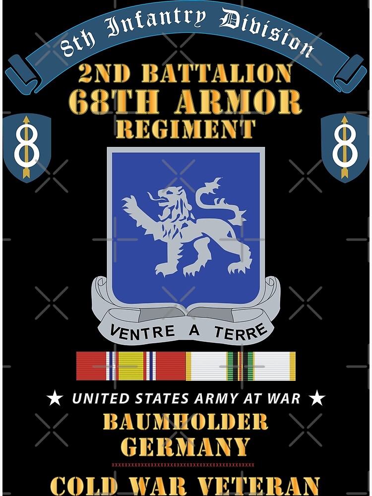 8th Infantry Division Scroll - 2nd Bn 68th Armor Regiment 8th Infantry Division Scroll - 2nd Bn 68th Armor Regiment