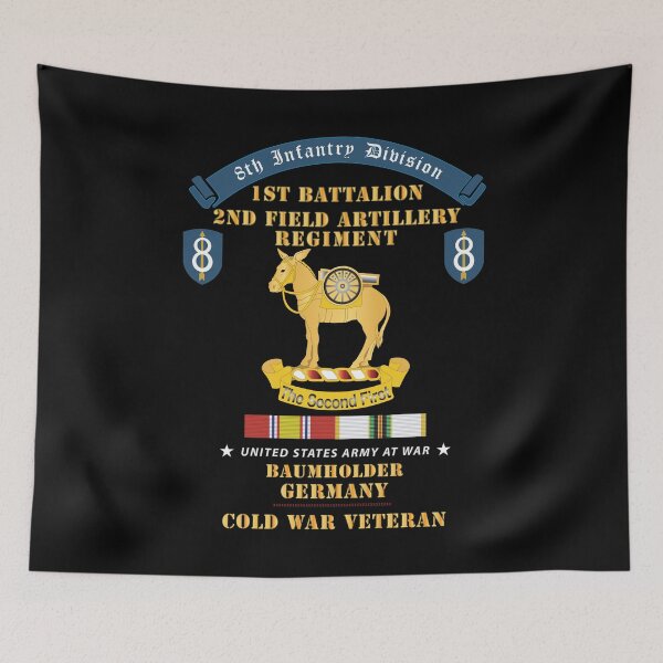 Item preview, 8th Infantry Division Scroll - 1st Bn, 2nd Field Artillery Regiment - Baumholder Germany - Cold War Vet w COLD SVC X 300 designed and sold by Military Insignia Products.