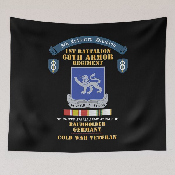Item preview, 8th Infantry Division Scroll - 1st Bn 68th Armor Regiment - Baumholder Germany - Cold War Vet w COLD SVC X 300 designed and sold by Military Insignia Products.