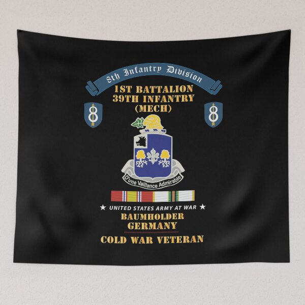 Item preview, 8th Infantry Division Scroll - 1st Bn 39th Infantry (Mech) - Baumholder Germany - Cold War Vet w COLD SVC X 300 designed and sold by Military Insignia Products.