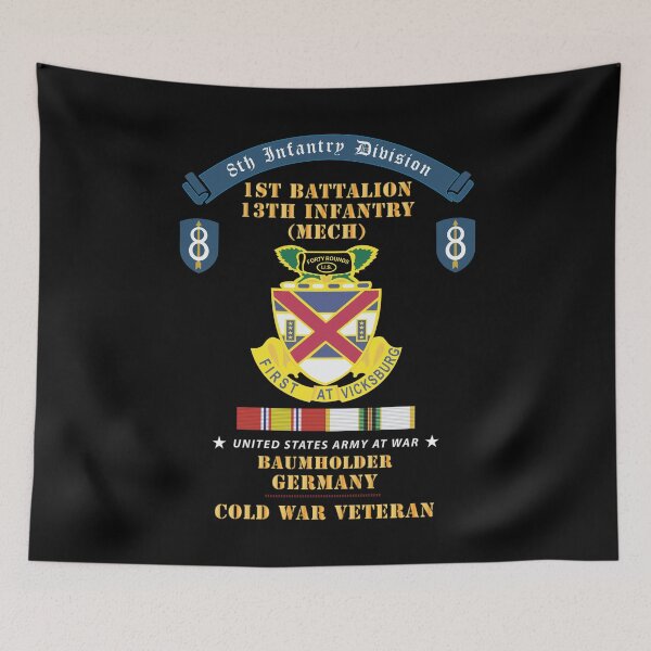 Item preview, 8th Infantry Division Scroll - 1st Bn 13th Infantry (Mech) - Baumholder Germany - Cold War Vet w COLD SVC X 300 designed and sold by Military Insignia Products.