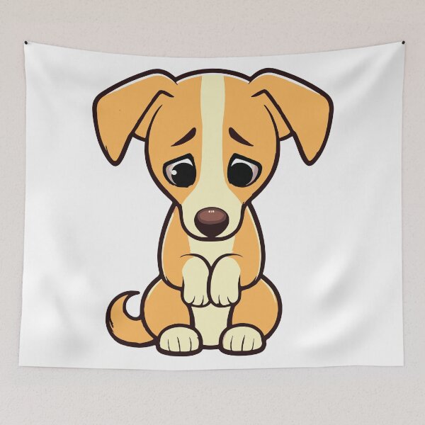 Item preview, Sad But Sweet: Cartoon Dog with Heartfelt Expression designed and sold by Colorful Dreams.