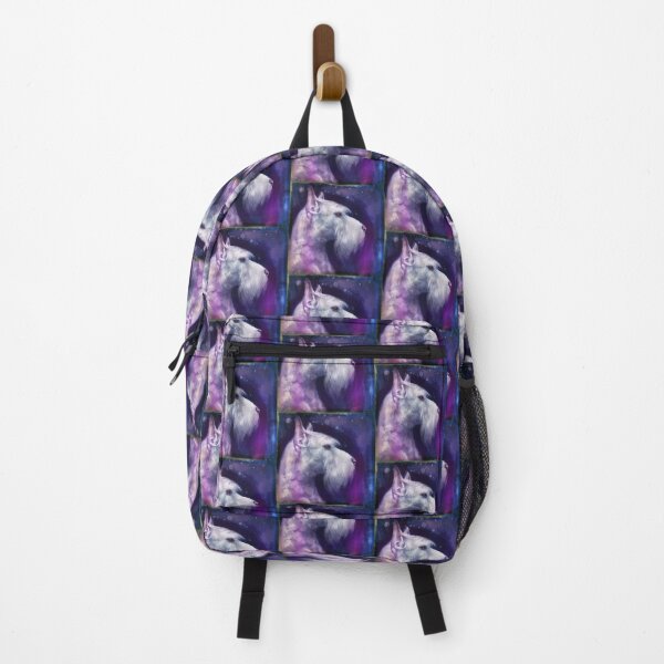Item preview, An Expressive Painting of a White Schnauzer on Purple Blue Shades designed and sold by ibadishi.