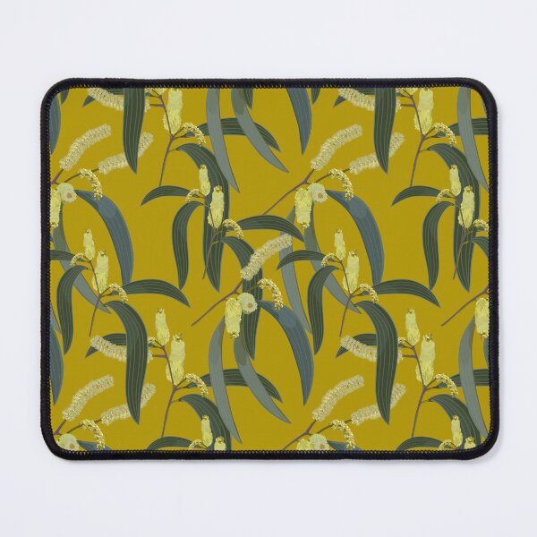 Item preview, Wattle Flowers and Leaves Mustard Yellow designed and sold by Sketchbook Designs.