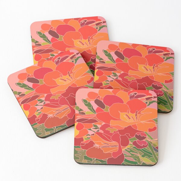 Item preview, Freesia in burnt orange  designed and sold by Flowersonstuff.