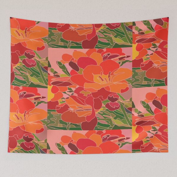 Item preview, Freesia in burnt orange  designed and sold by Flowersonstuff.