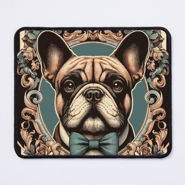 Item preview, French Bulldog Retro Vintage Aesthetic Floral Dog Art designed and sold by ElegantCat.