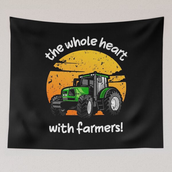 Item preview, The Whole Heart With Farmers, Farmer Protest designed and sold by Quirky Shirts.