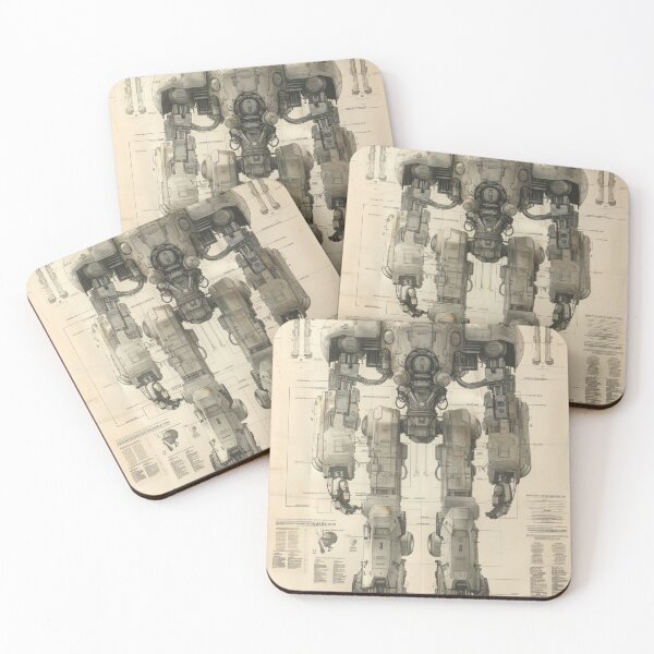 Item preview, Battlemech Blueprints designed and sold by Retro Type.
