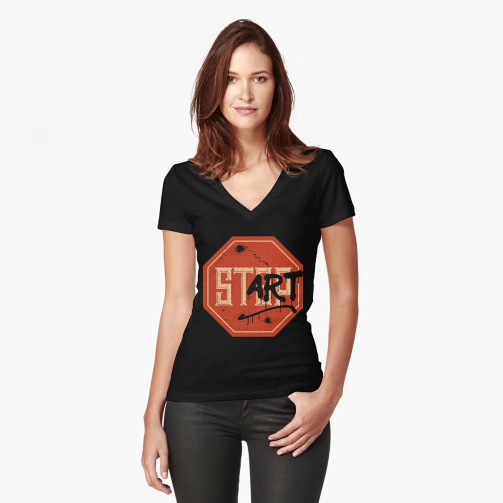 Item preview, Fitted V-Neck T-Shirt designed and sold by v-nerd.