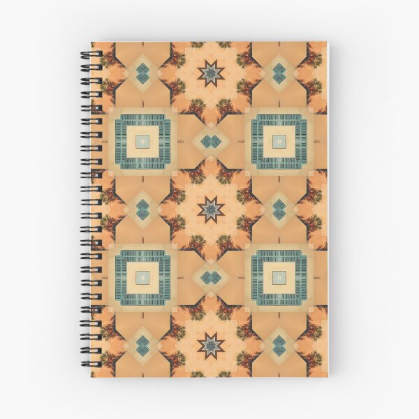 Item preview, Turquoise Beige Brown Geometric Tile Pattern Fabric for Bedspreads Curtains Pillows designed and sold by naivnoia.