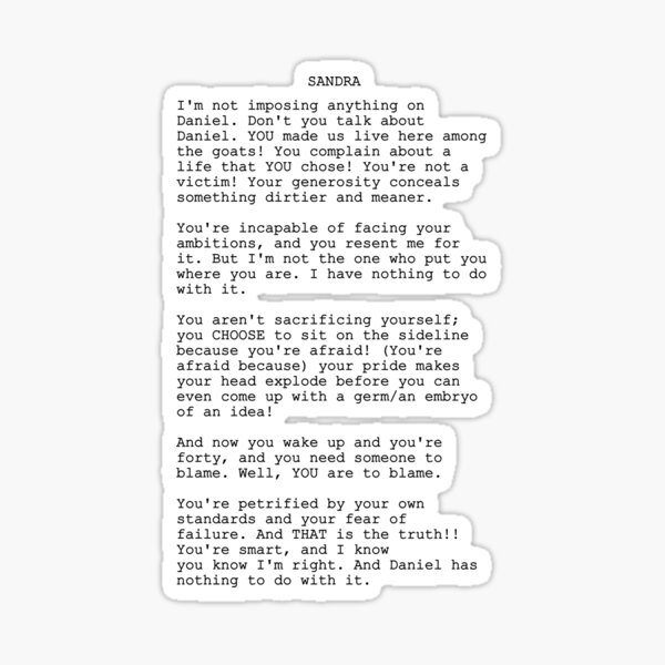 Item preview, anatomy of a fall monologue script ver designed and sold by cryptidclaire.
