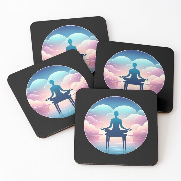 Item preview, Zen in Your Seat: Tranquil Chair Yoga Silhouette Design Funny Gifts designed and sold by BadhbhArt.