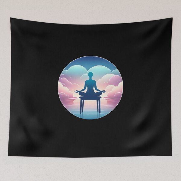 Item preview, Zen in Your Seat: Tranquil Chair Yoga Silhouette Design Funny Gifts designed and sold by BadhbhArt.
